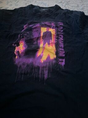 Halloween II Short-Sleeve Graphic Tee - Black with Purple & Yellow Print